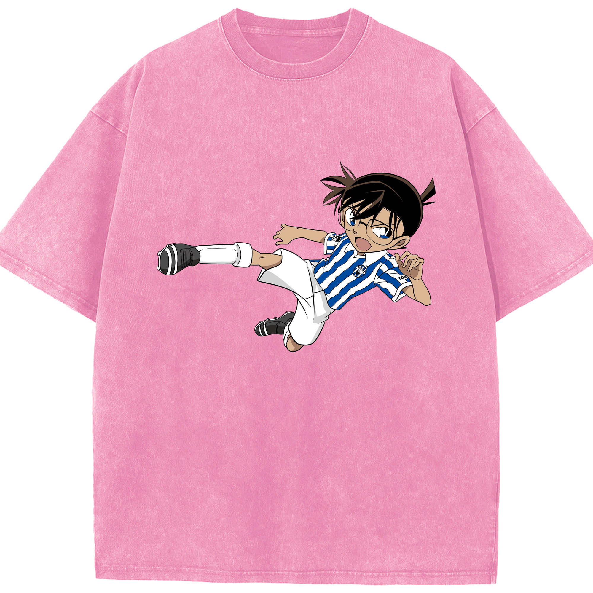 （画像用） 名探偵コナン 江戸川 コナン Detective Conan Conan Edogawa 綿100% ヴィンテージ風 半袖Tシャツ（フロントプリント）